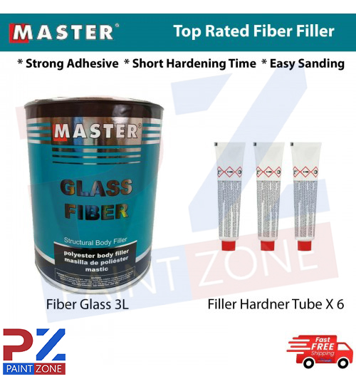 MASTER FIBER GLASS STRUCTUR MULTI FUNCTIONAL BODY FILLER BIG SMOOTH EASY SAND 3L